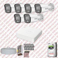 Hikvision Colorvu Gece Renkli 06 Kameralı Set 1TB Hdd